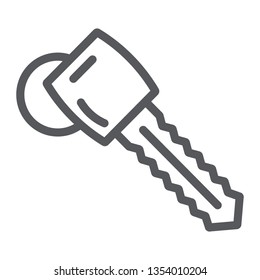 Car key line icon, auto and security, unlock sign, vector graphics, a linear pattern on a white background, eps 10.