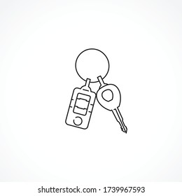 icono de la línea de la clave del coche. icono de línea aislada de clave