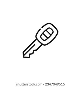 Car key line icon isolated on white background