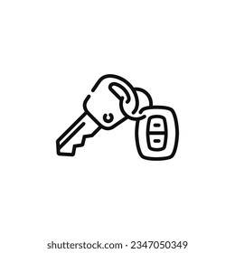 Car key line icon isolated on white background