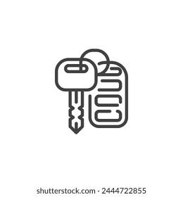 Car Key line icon. linear style sign for mobile concept and web design. Car key fob outline vector icon. Symbol, logo illustration. Vector graphics