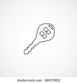 Car Key Line Icon On White Background