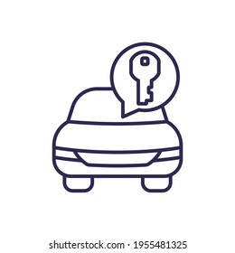 car and key line icon, vector
