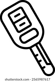 Car Key Line Vector Icon Design