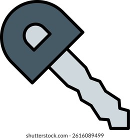 Car Key Line Vector Icon Design