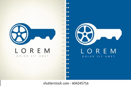 Car Key Logo Auto Vector