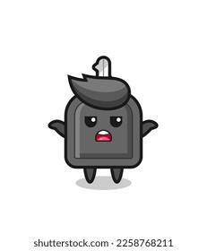 car key mascot character saying I do not know , cute style design for t shirt, sticker, logo element