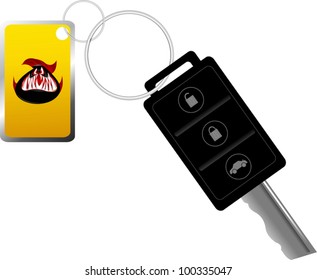 Car key on the remote control. Alarm. The vector-illustration;