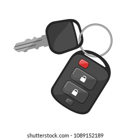 Car key on white background vector