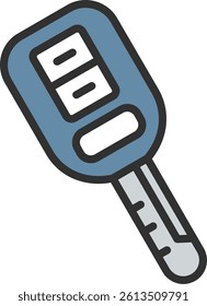 Car Key Outline Filled Style Icon