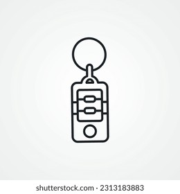 car key outline icon. car alarm remote control line icon.
