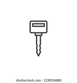 Car key outline icon. linear style sign for mobile concept and web design. Door Key simple line vector icon. Symbol, logo illustration. Pixel perfect vector graphics