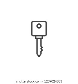 Car key outline icon. linear style sign for mobile concept and web design. Door Key simple line vector icon. Symbol, logo illustration. Pixel perfect vector graphics