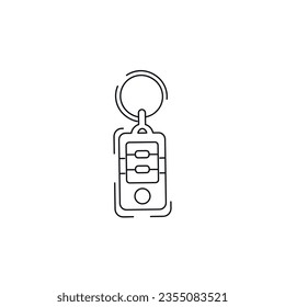 car key outline icon. car remote control thin line icon.