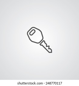 car key outline thin symbol, dark on white background, logo editable, creative template 