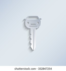 car key - paper vector icon