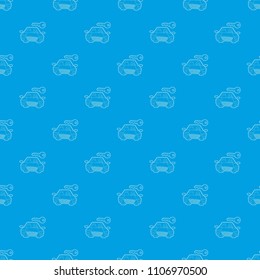 Car and key pattern vector seamless blue repeat for any use