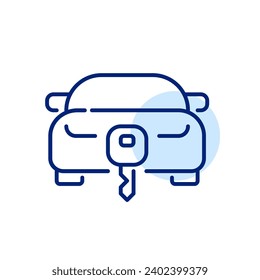Car and car key. Pixel perfect, editable stroke