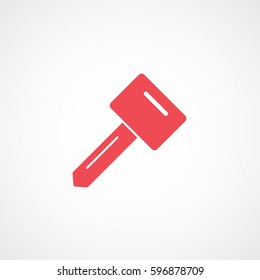 Car Key Red Flat Icon On White Background