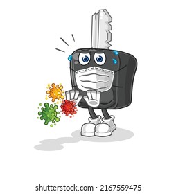 the car key refuse viruses cartoon. cartoon mascot vector