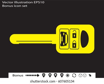 car key, remote control, icon, vector illustration eps10
