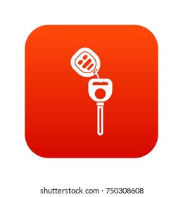 Car key with remote control icon digital red for any design isolated on white vector illustration