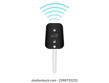 Car Key Remote Control. Smart Car Key or Keyless Wifi System. Vector Illustration.