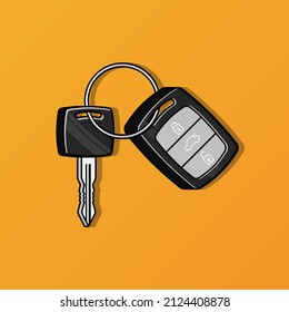 
Car key with remote control vector illustration