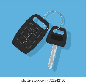 Car key with remote control. Vector illustration	
