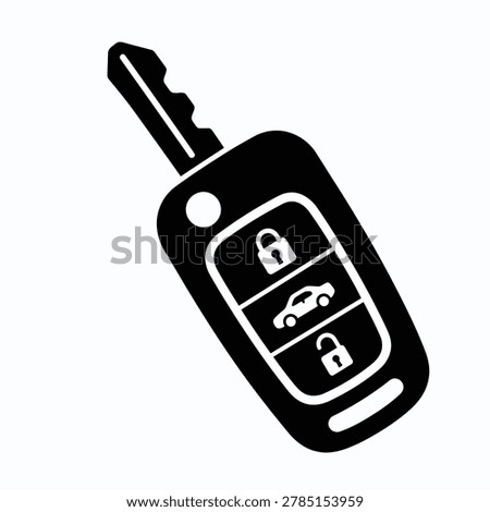 Car key remote fob vector icon in flat solid black design. Stock photo © 