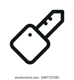 Car key remote UI icon, car lock minimal line vector symbol