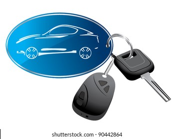 Car Key Ring With Remote Vector