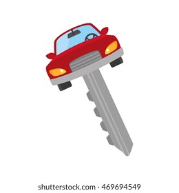 car key security automobile access  metal auto vehicle control vector illustration isolated