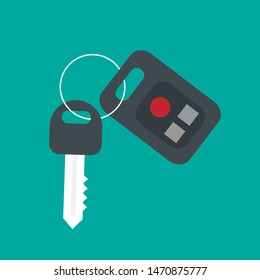 Car key security icon. Flat illustration of car key security vector icon for web design