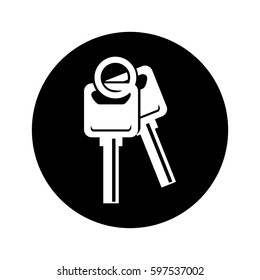 car key silhouette icon vector illustration design