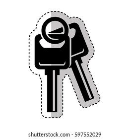 car key silhouette icon vector illustration design