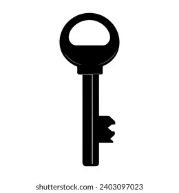 Car key Silhouette isolated on white background. Car Key Icon Symbol Sign Vector.
