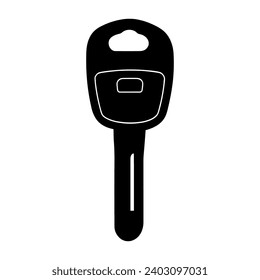 Car key Silhouette isolated on white background. Car Key Icon Symbol Sign Vector.
