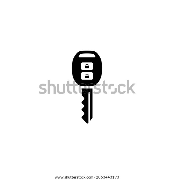 Car key simple\
flat icon vector\
illustration