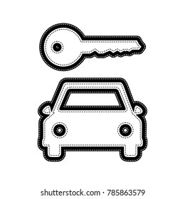 Car key simplistic sign. Vector. Flat style black icon on white.