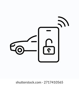 Autoschlüssel im Smartphone-Symbol
