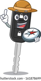 Car key stylized Explorer having a compass