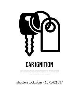 Car key thin line icon. Vector illustration.