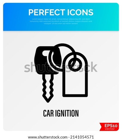 Car key thin line icon. Vector illustration.
