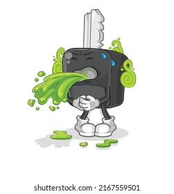 la llave del auto arroja caricatura. vector de mascota de dibujos animados