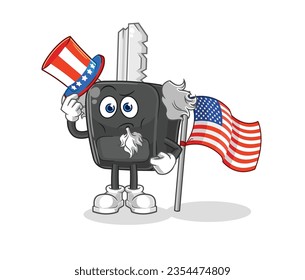 the car key uncle sam character. cartoon mascot vector