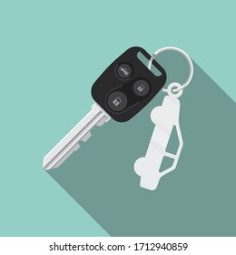 Car key vector flat design isolated on background.