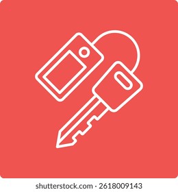 Icono del Vector de la llave del coche. Se puede utilizar para aplicaciones de impresión, móviles y de Web.
