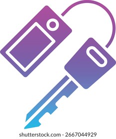 Icono del Vector de la llave del coche. Se puede utilizar para aplicaciones de impresión, móviles y de Web.