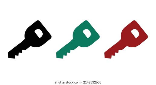 Icono vectorial de la clave del coche. Bloquear la ilustración vectorial de diseño plano del vector clave aislada en fondo blanco con dos conceptos de color diferentes.